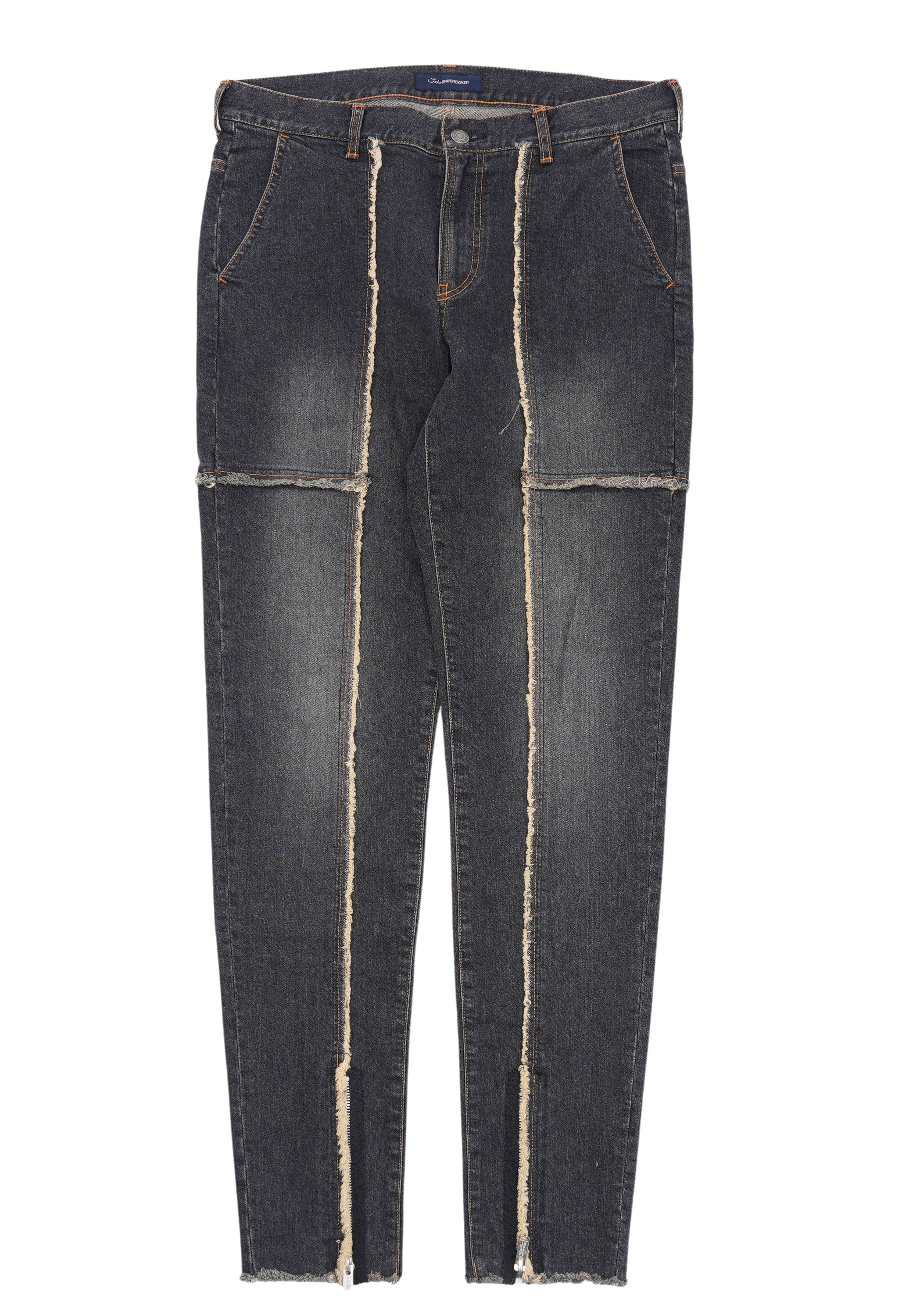 Reconstructed Raw Centre Seam Denim Jeans