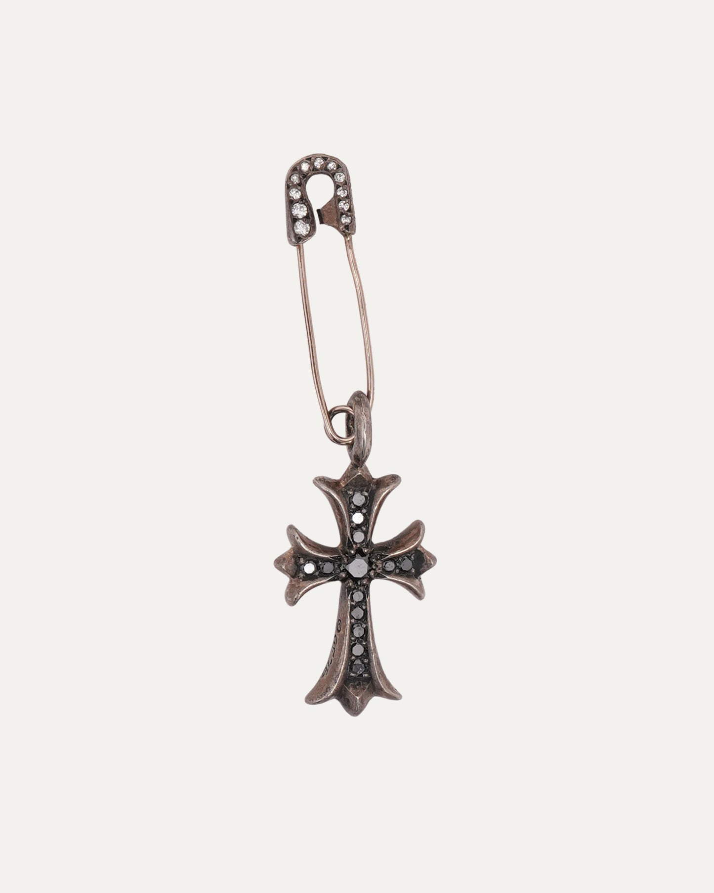 Black Diamond Tiny Fat Pendant on Diamond Safety Pin