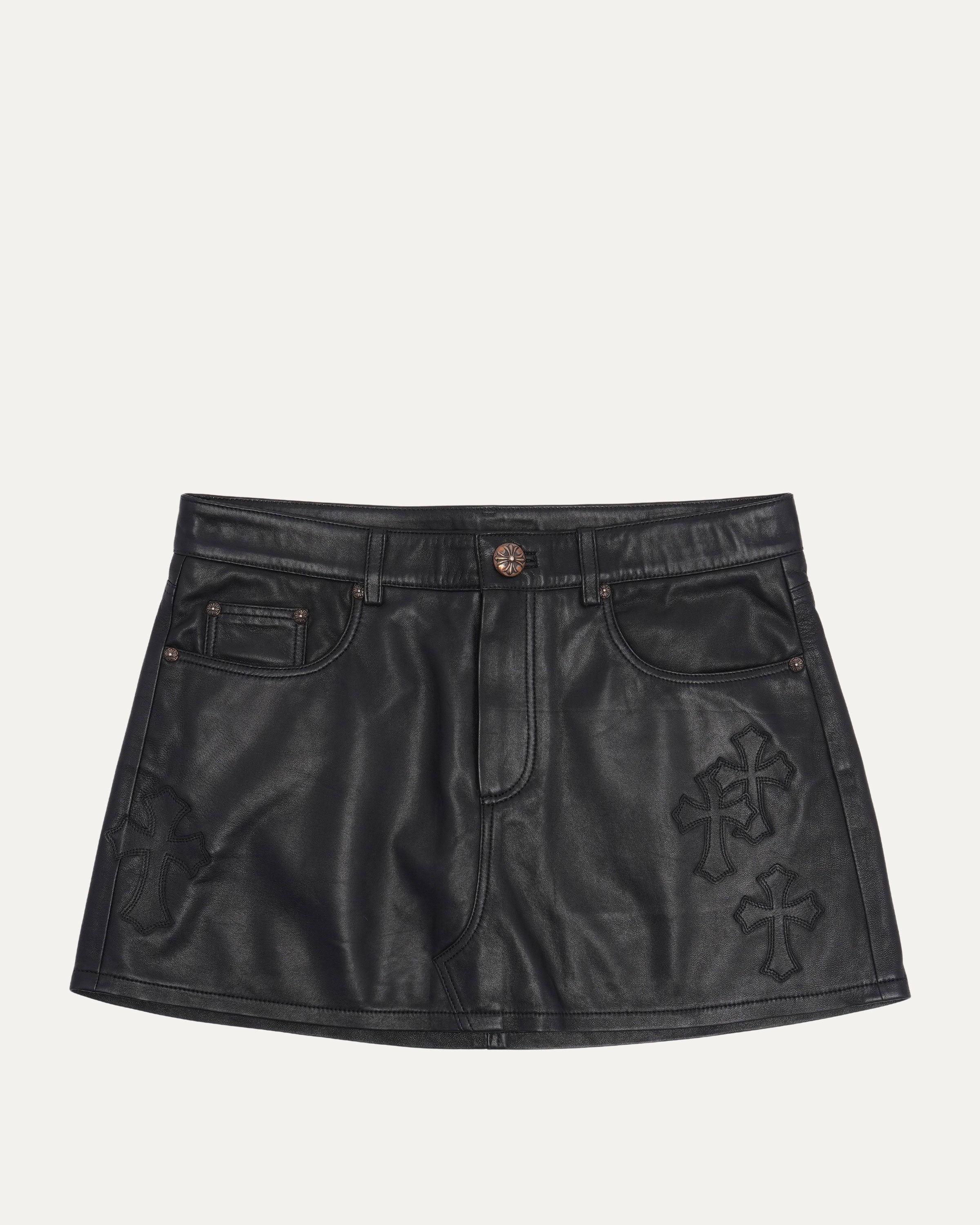 Chrome Hearts Cross Patch Leather Skirt – Justin Reed