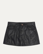 Cross Patch Leather Skirt
