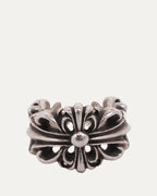 Double Floral Cross Ring