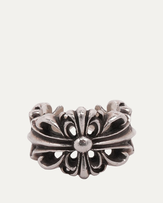 Double Floral Cross Ring