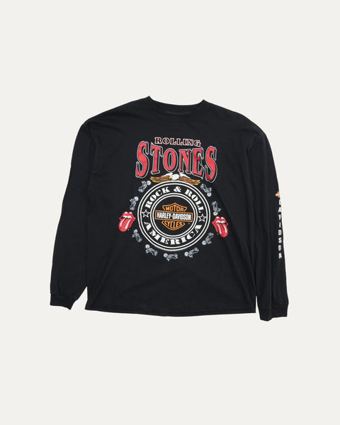 Rolling Stones & Harley Davidson Tシャツ XL Harley-Davidson Men's Rolling Stones Mash Short Sleeve Crew Tee