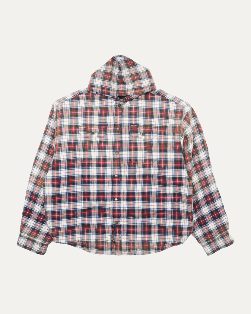 Bleached Hooded Check Flannel