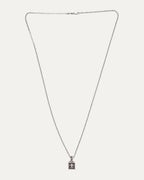 Framed Fleur Pendant on Roll Chain