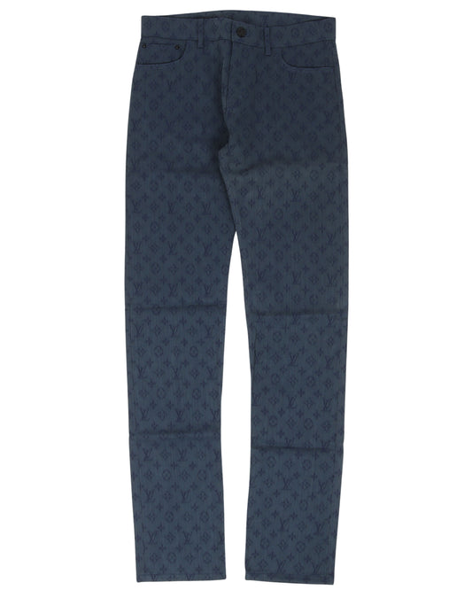 Slim Monogram Blue Jeans