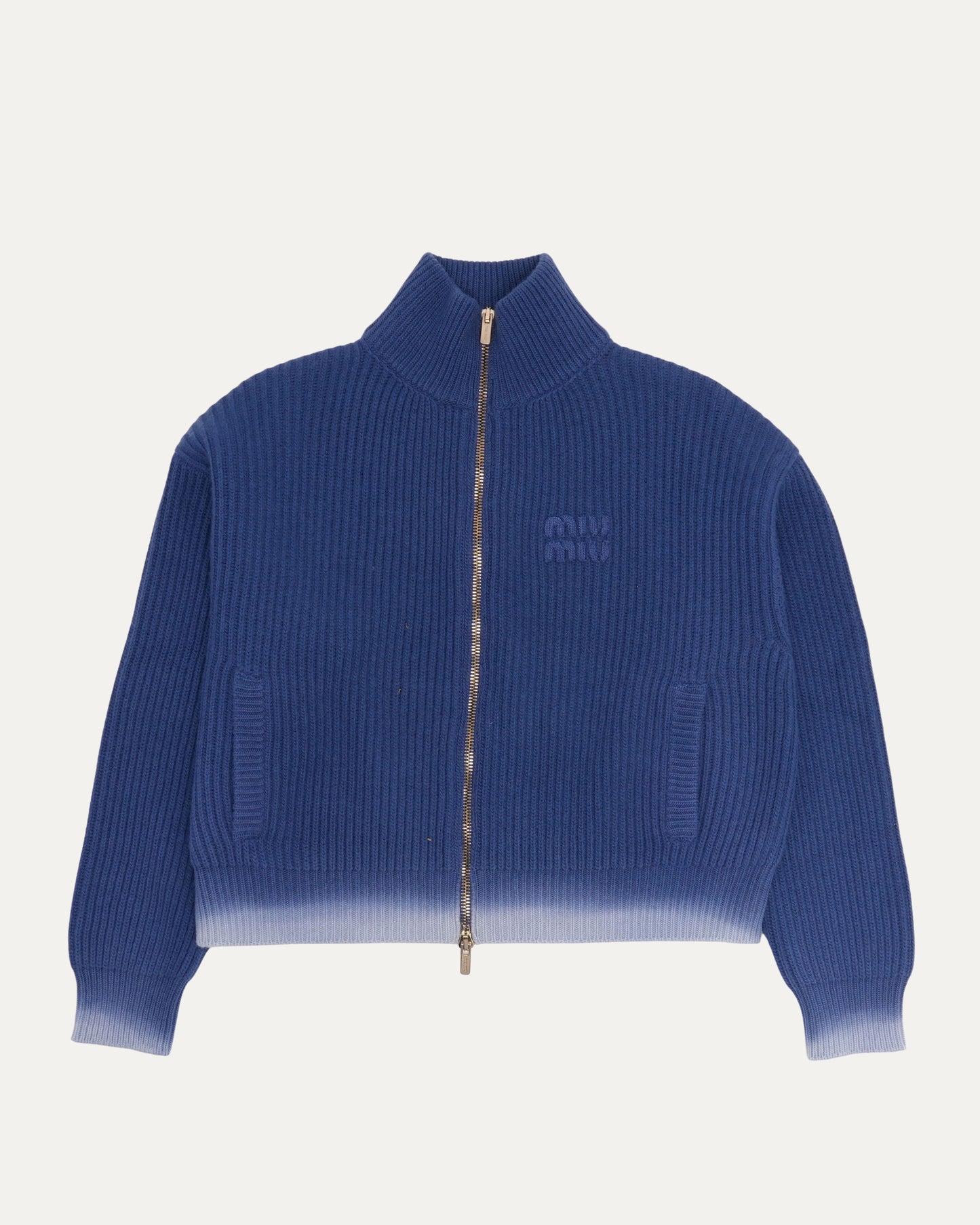 Ombre Zip Up Sweater