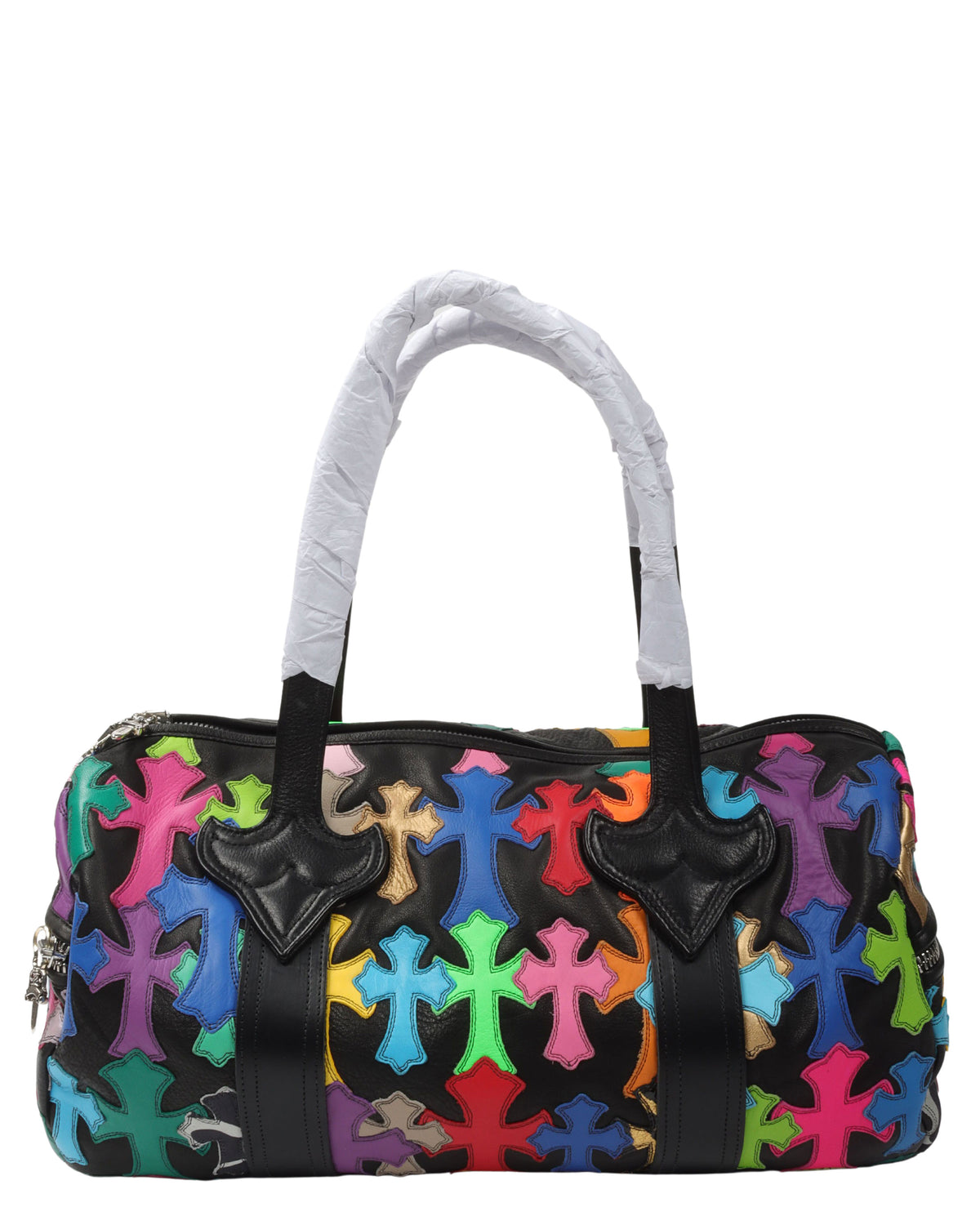 Multicolor Cross Patch Cemetery Mini Duffle Bag