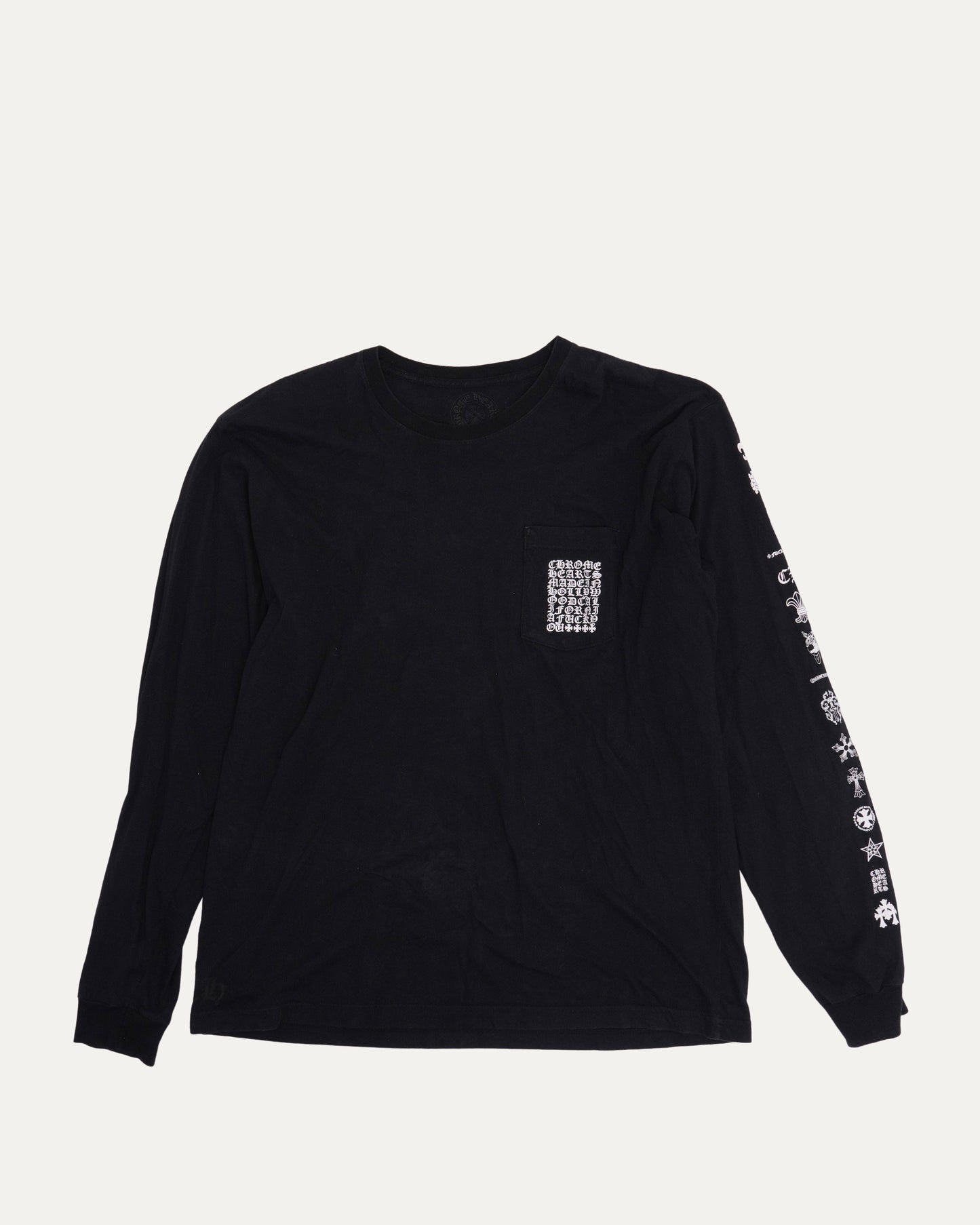 Eyechart Multi Motif Long Sleeve Pocket T-Shirt