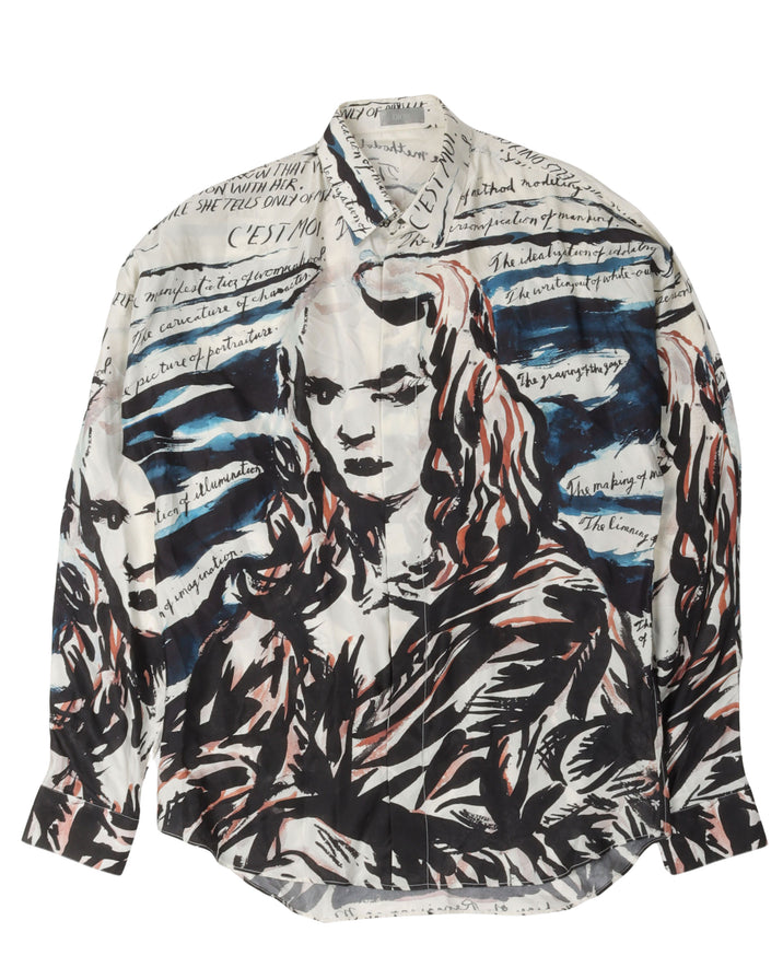 Raymond Pettibon Mona Lisa Silk Shirt
