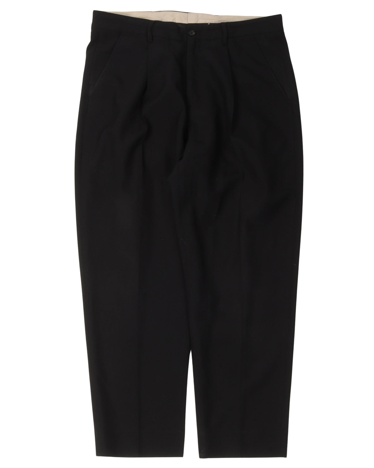 Pleated Wool Blend Trousers
