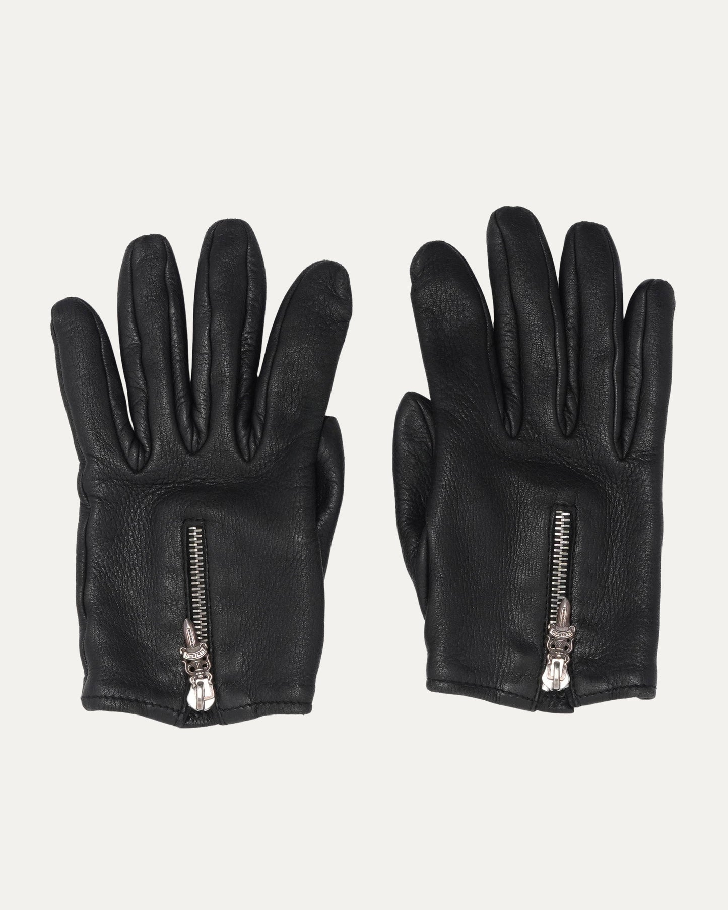 Leather Dagger Zip Gloves