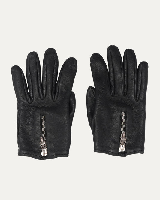 Leather Dagger Zip Gloves