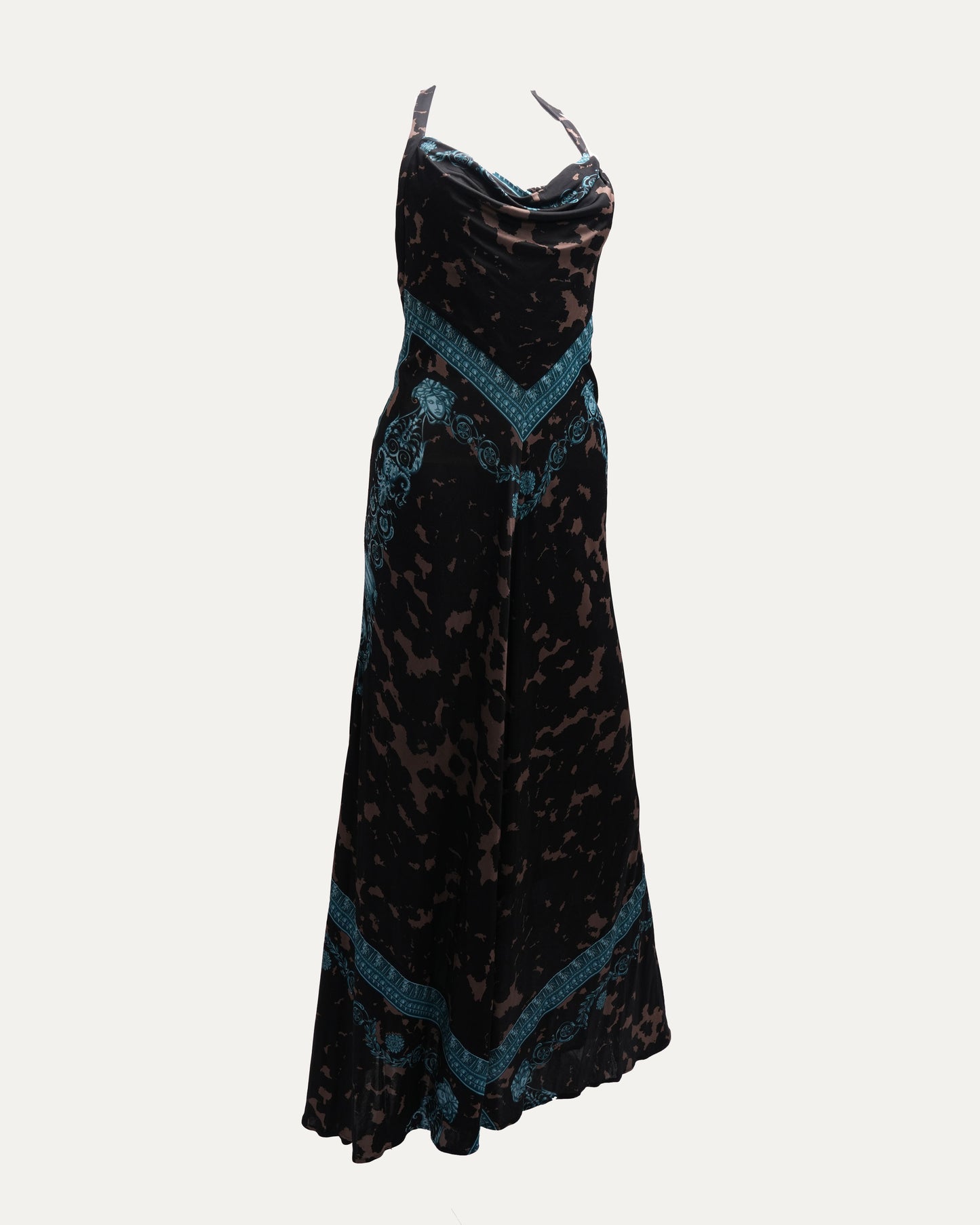 Printed Gown With Medusa Motif