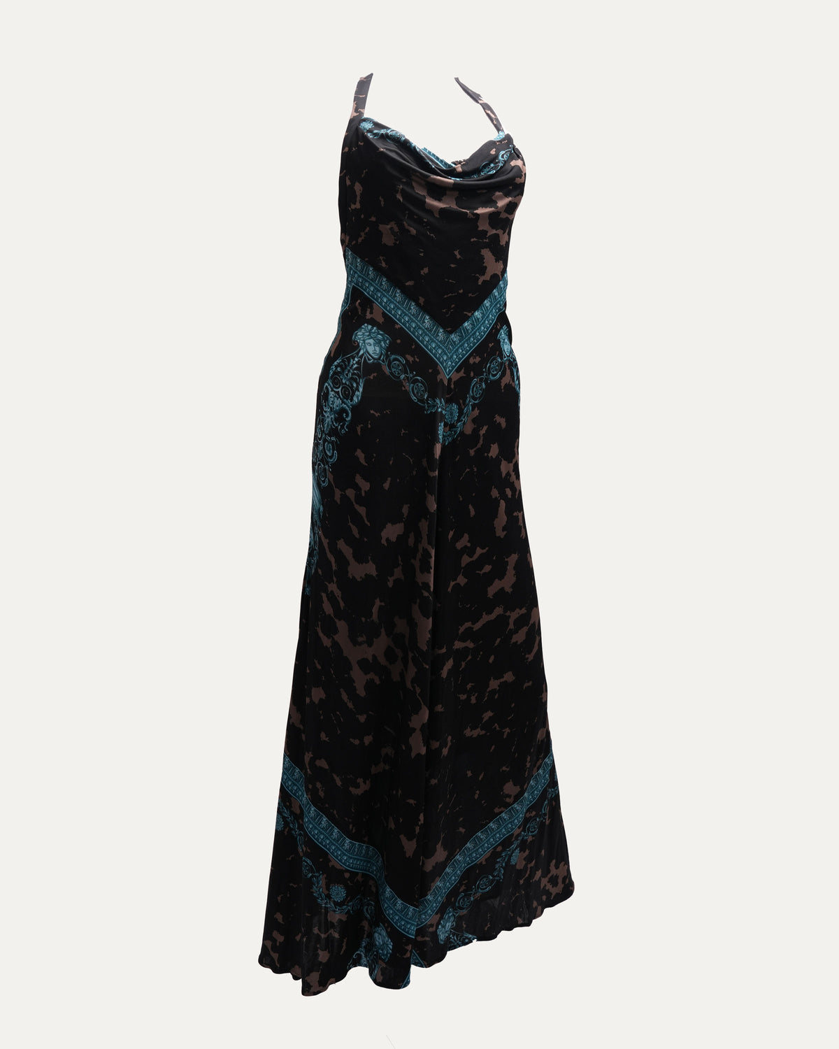 Printed Gown With Medusa Motif