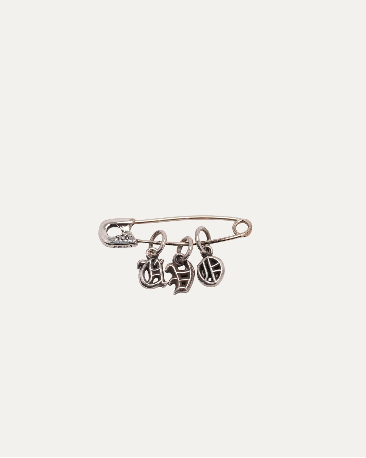 Safety Pin with Initial Charms