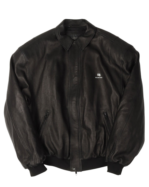 Balenciaga Leather Bomber Jacket – Justin Reed
