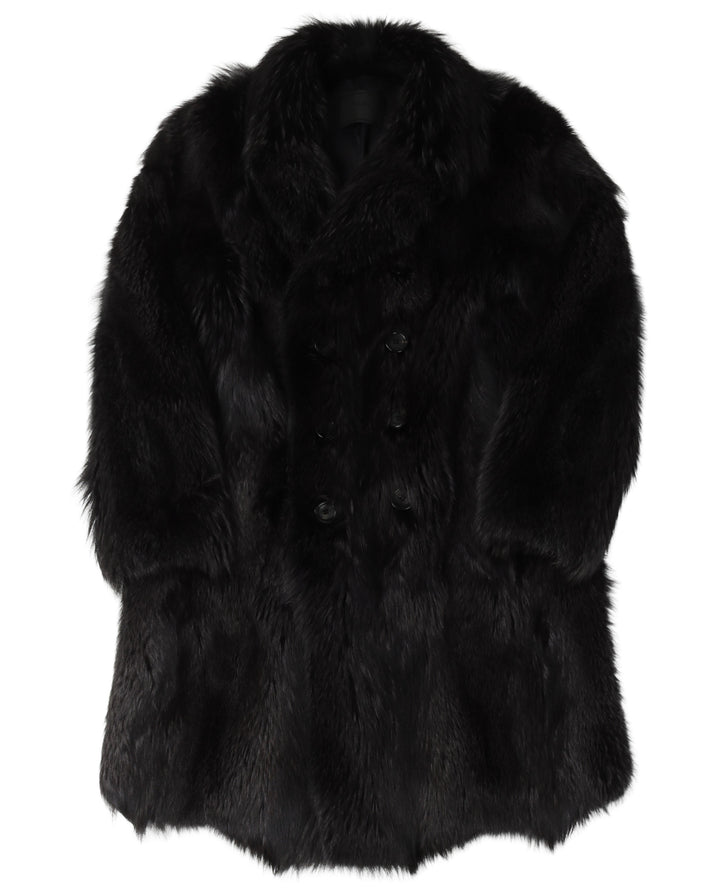 Double Breasted Fox Fur Coat