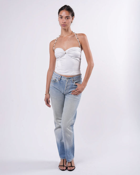 Beaded-Strap Bustier