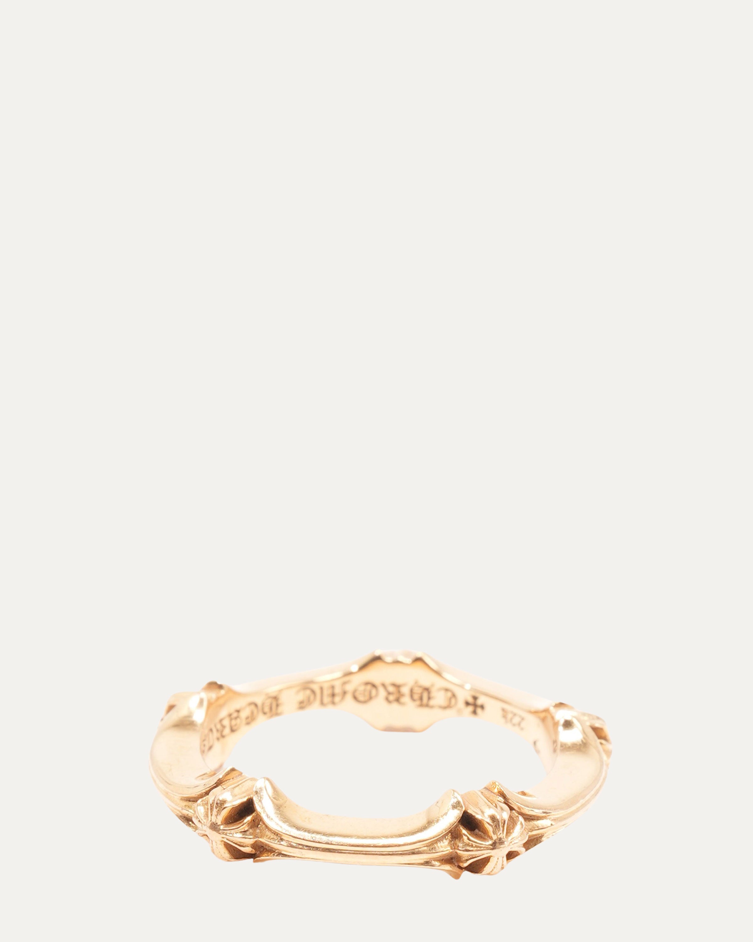 22K Gold Plus Cross and Bone Ring