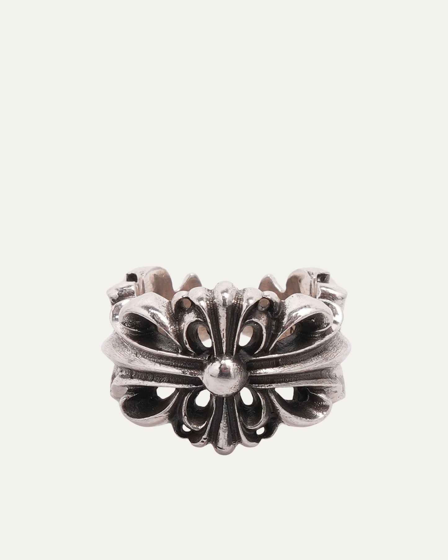 Double Floral Cross Ring