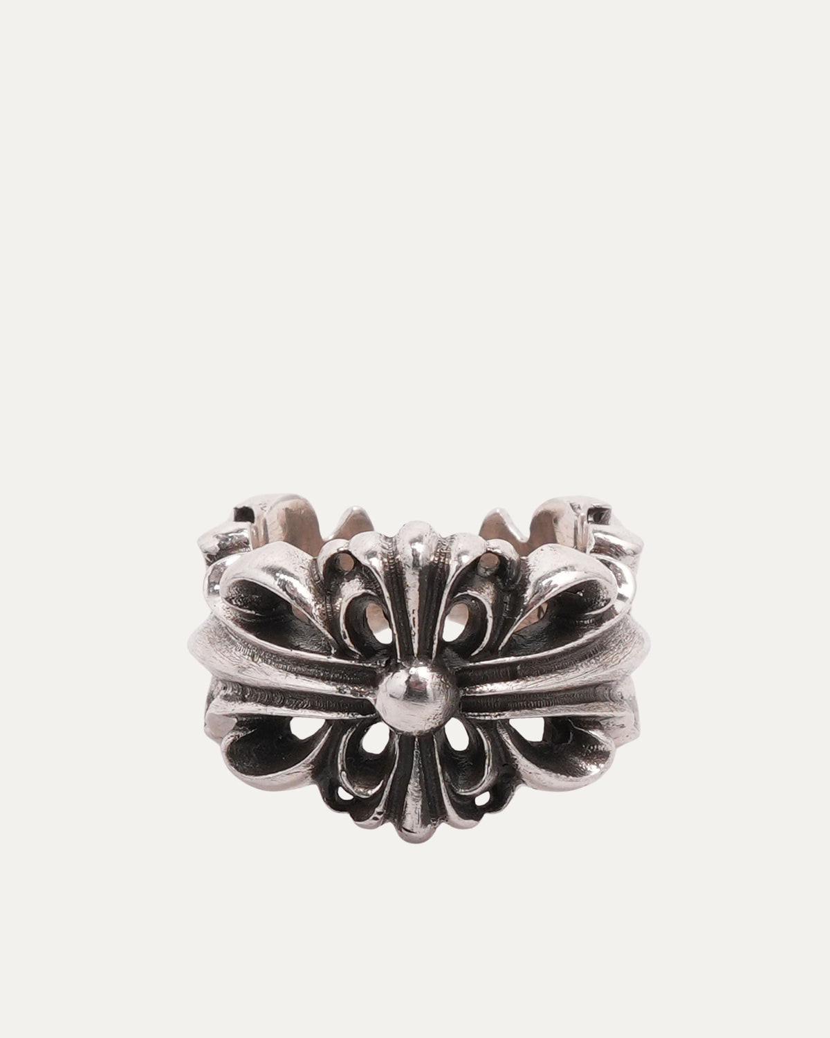 Double Floral Cross Ring