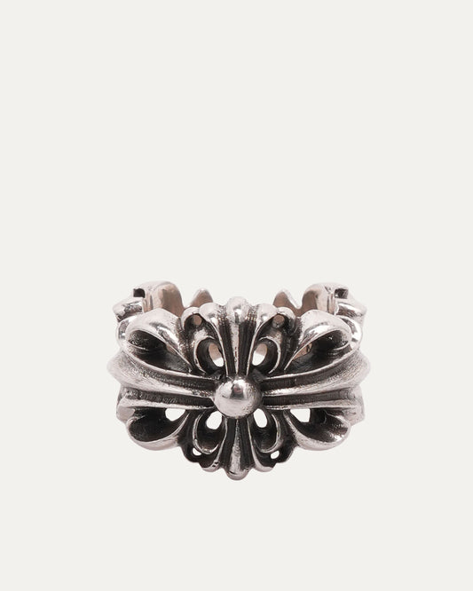Double Floral Cross Ring