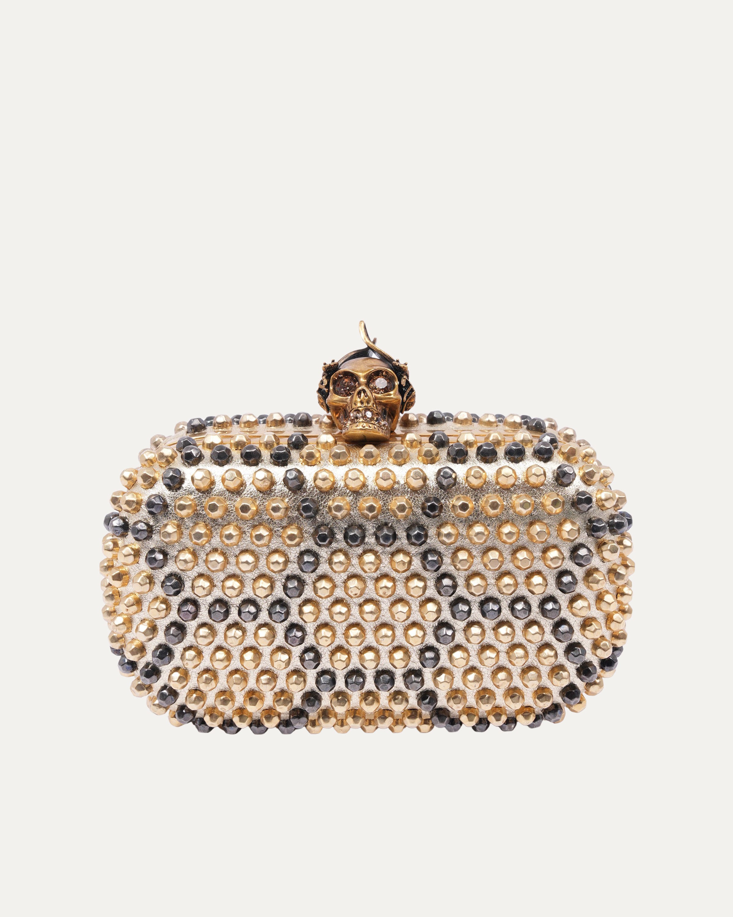 Bee Punk Skull Studded Clutch