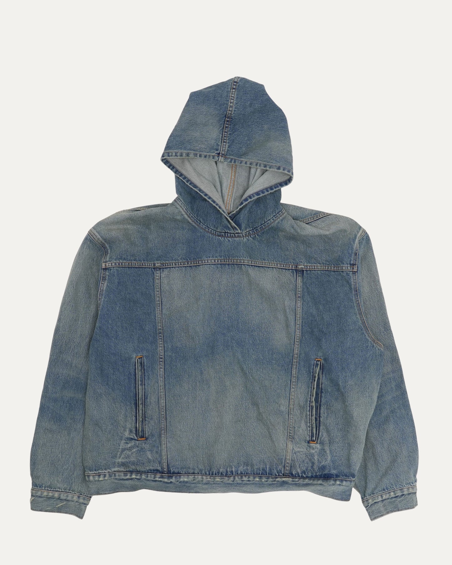 Hooded Pullover Denim Jacket
