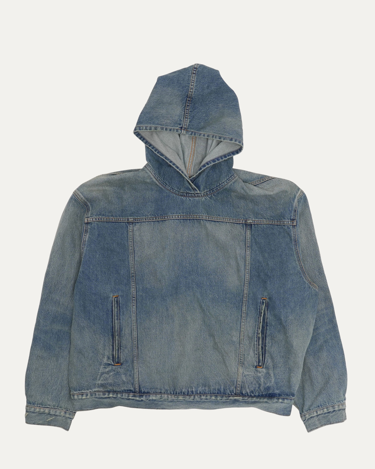 Hooded Pullover Denim Jacket