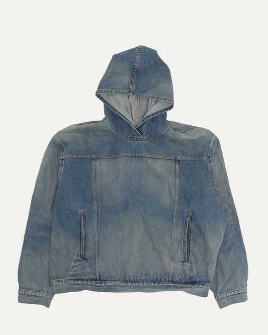 Hooded Pullover Denim Jacket