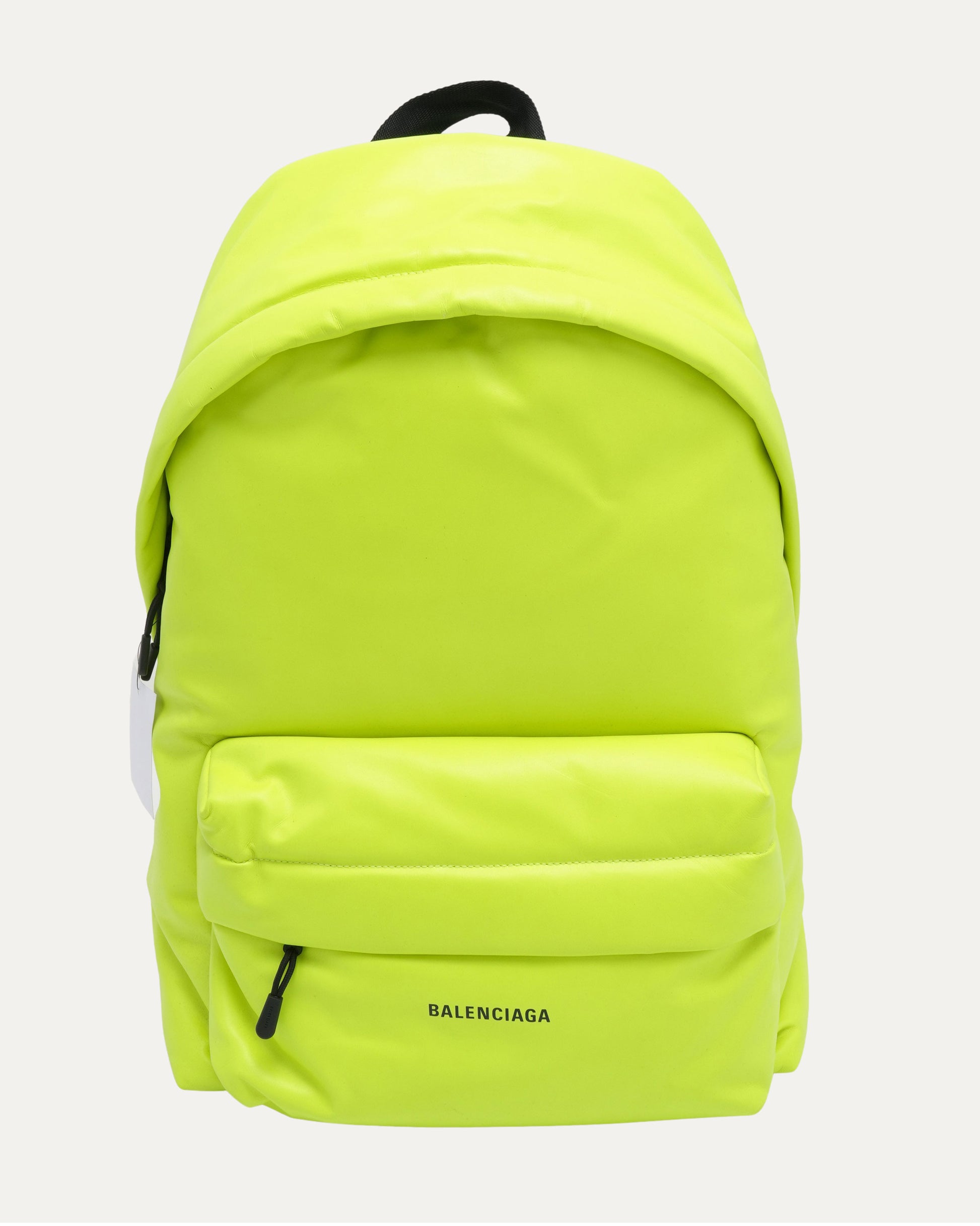 Puffy Logo-Print Leather Backpack