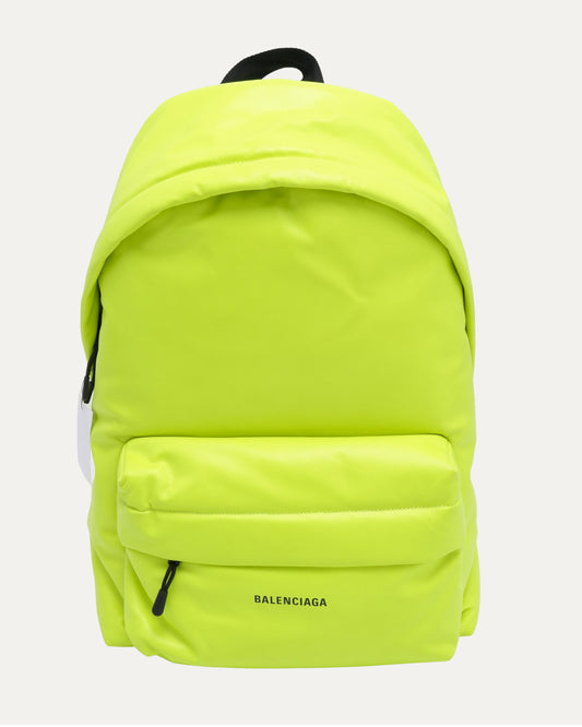 Puffy Logo-Print Leather Backpack