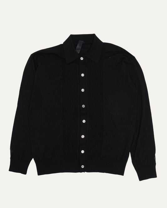 Silk Cashmere Blend Cross Patch Switchblade Cardigan Sweater
