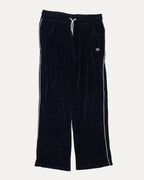 Straight Leg Logo Embroidered Velour Track Pants