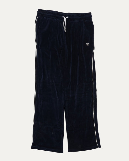 Straight Leg Logo Embroidered Velour Track Pants