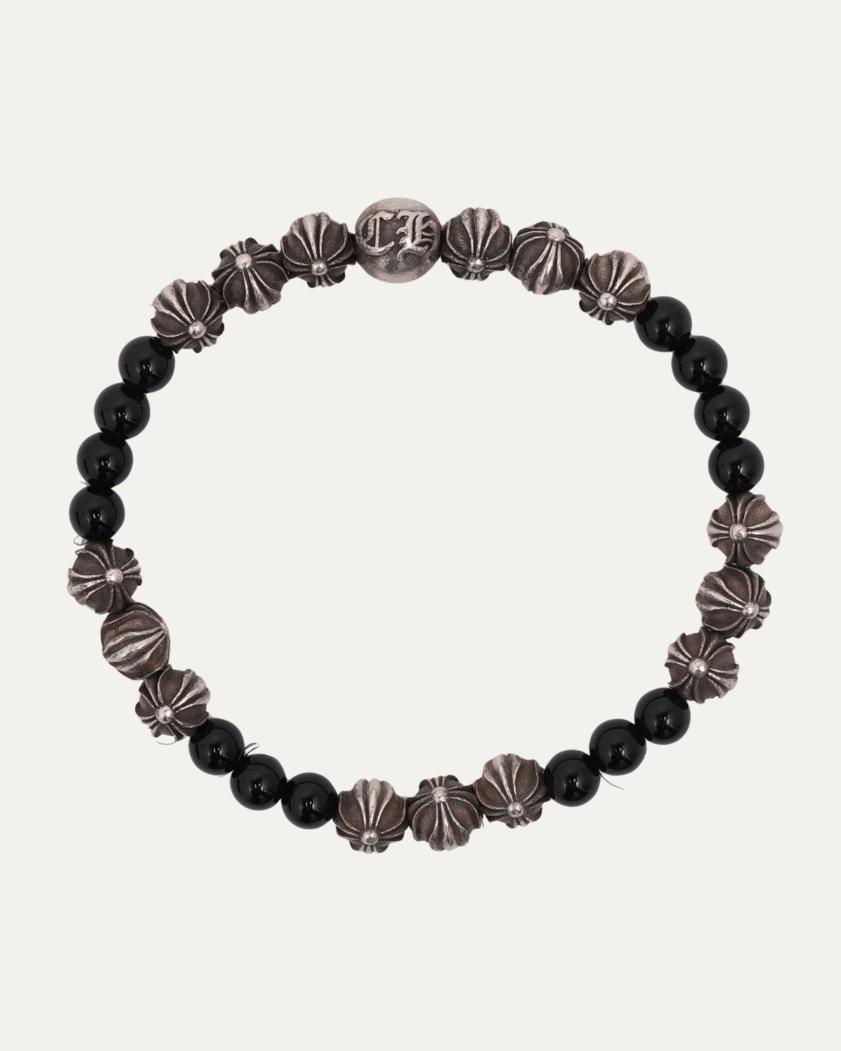Multi Charm Onyx Bead Bracelet