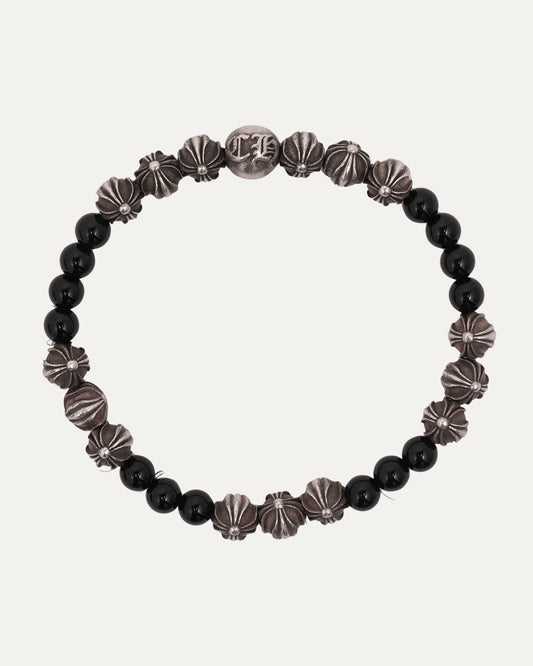 Multi Charm Onyx Bead Bracelet