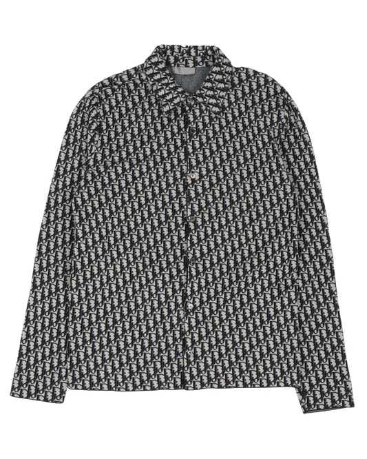 Oblique Monogram Zip Up Shirt
