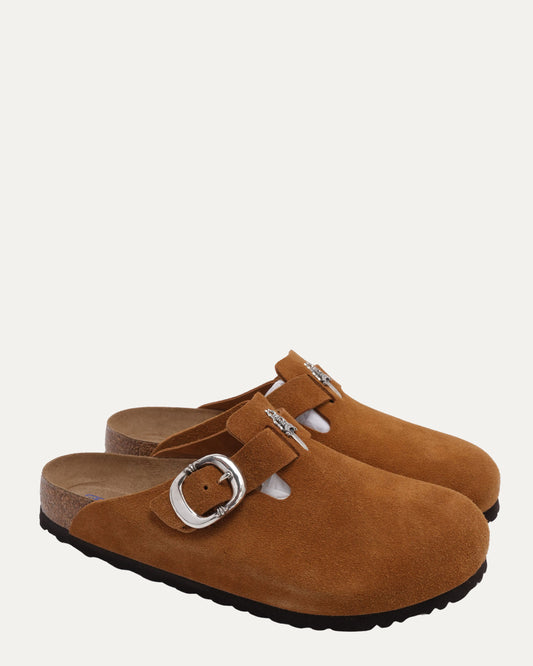 Dagger Embellished Birkenstock Boston Suede Mule