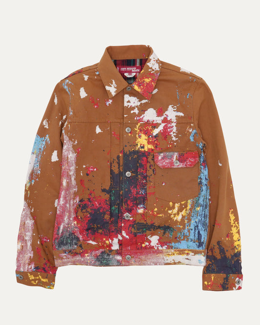 Levi's Paint Splatter Type 1 Canvas Buckle Back Trucker Jacket