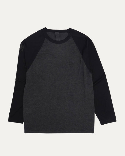 Silk Blend Cross Patch Long Sleeve Raglan T-Shirt