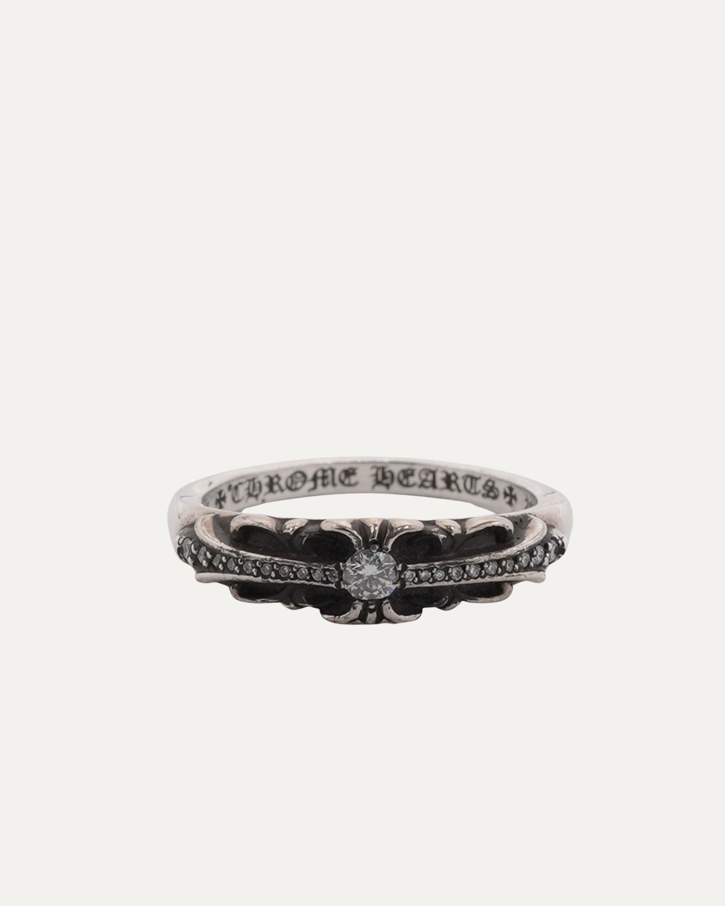 Diamond Mini Floral Cross Ring