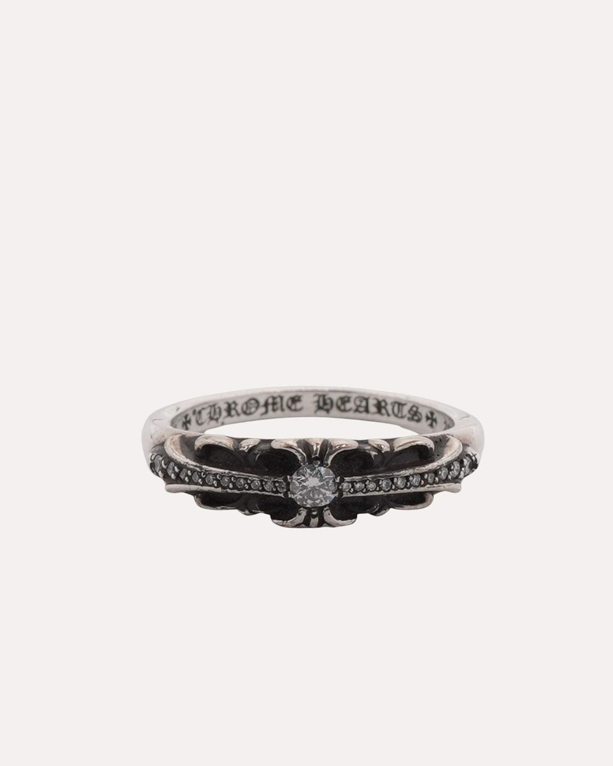 Diamond Mini Floral Cross Ring