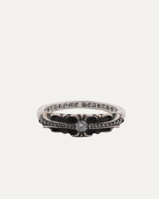 Diamond Mini Floral Cross Ring