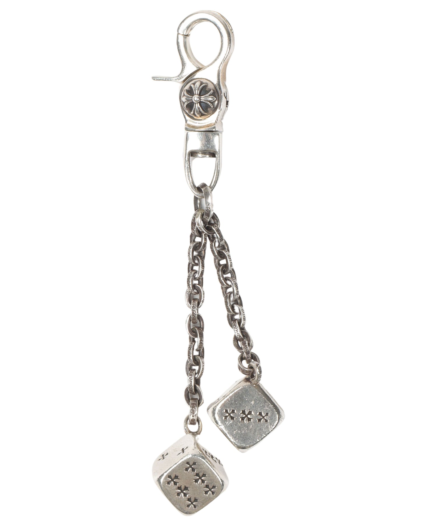 Silver Dice Keychain Clip