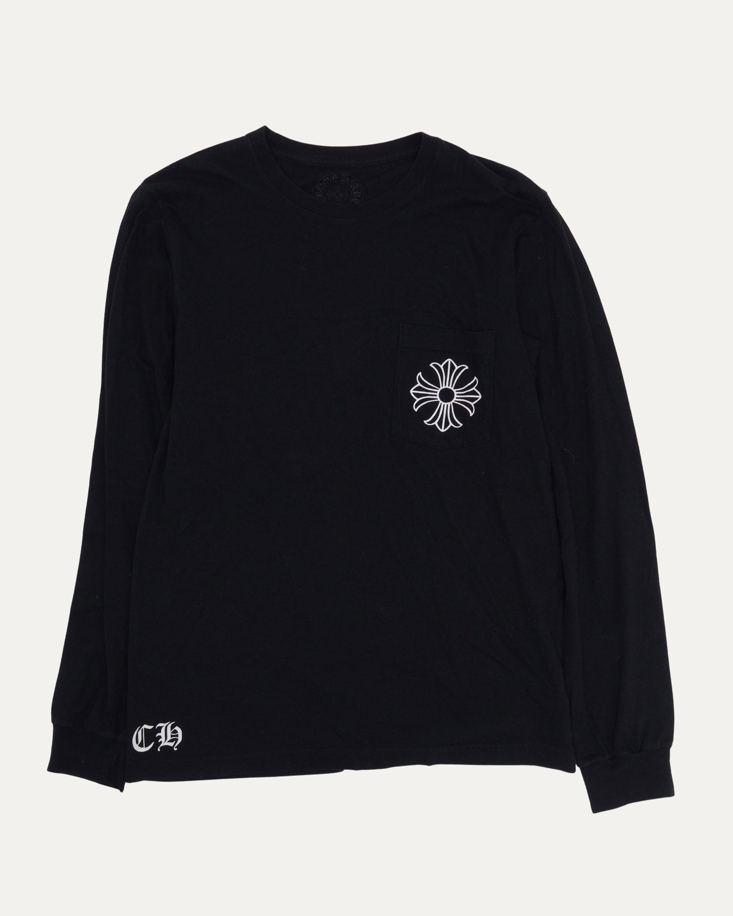 Plus Cross Long Sleeve Pocket T-Shirt