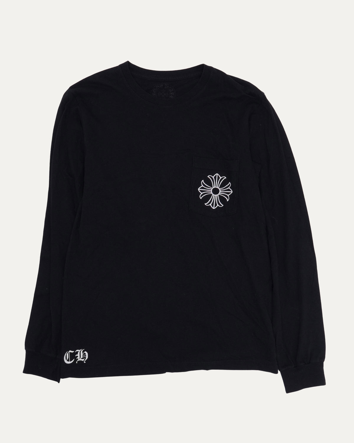 Plus Cross Long Sleeve Pocket T-Shirt