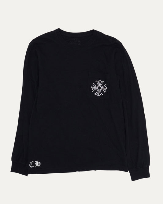 Plus Cross Long Sleeve Pocket T-Shirt