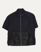 Nylon Leather Sedated Zipper Shirt